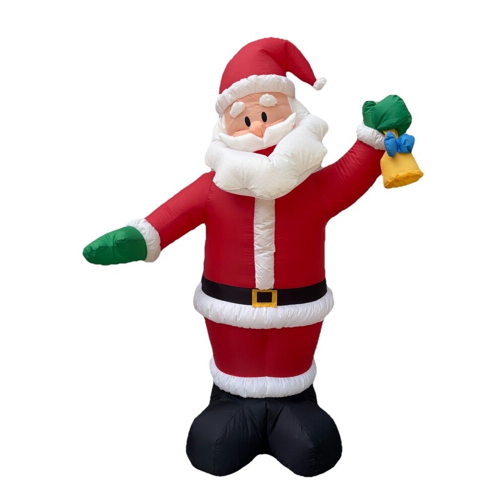 Gemmy 7 Ft Airblown Inflatable Giant Santa with Golden Bell Indoor/Outdoor 2022